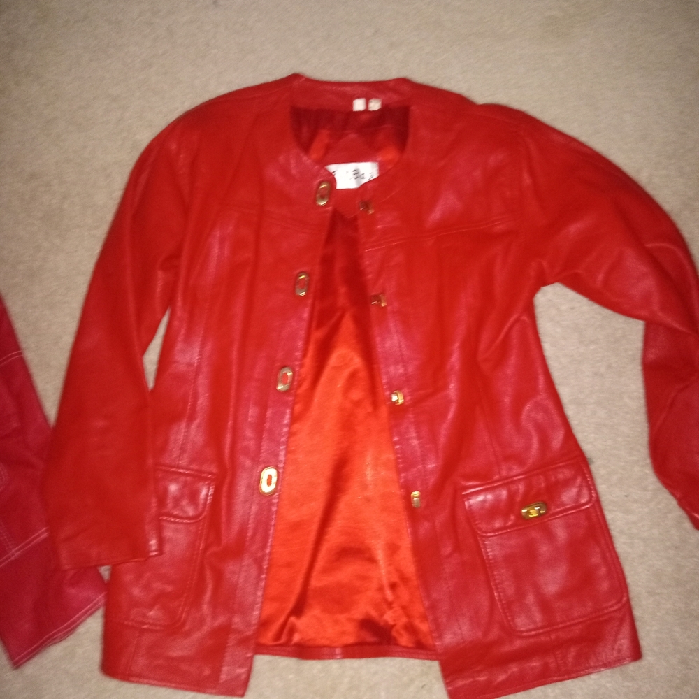 Vintage Red Leather with gold accents